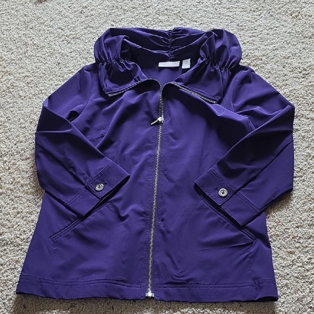 Women’s Purple Zip-Front Jacket - Picture 2 of 8